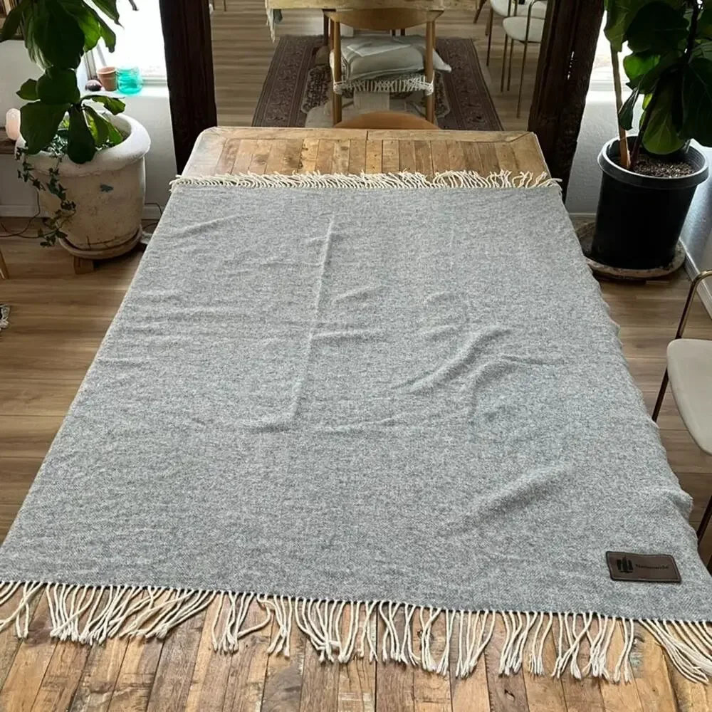 Terry Town Fringe Australian Fine Wool Blend Nationwide Throw Blanket 52